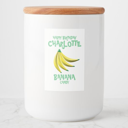 イエローバナナキャンディハッピーバースデー フードラベル (正面)