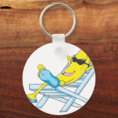 イエローバナナシリラックスットオンビーチラウンジチェア キーホルダー (正面)