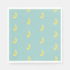 イエローバナナスケッチブルーパターン スタンダードランチョンナプキン