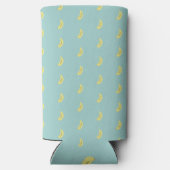 イエローバナナスケッチブルーパターン スリム缶クーラー (裏面)