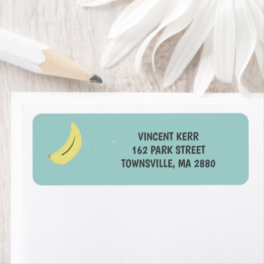 イエローバナナスケッチブルーパターン ラベル (インサイチュ)