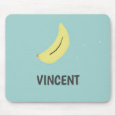 イエローバナナスケッチブルーパーソナライズされた マウスパッド (正面)