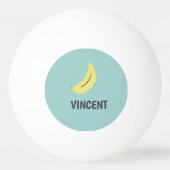 イエローバナナスケッチブルーパーソナライズされた 卓球ボール (正面)