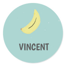 イエローバナナスケッチブルー封筒用シール