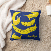 イエローバナナスラグス王室のオンブルーパーソナライズされた クッション (ブランケット)