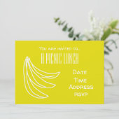 イエローバナナフルーツサマーピクニックランチパーティー 招待状 (スタンド正面)