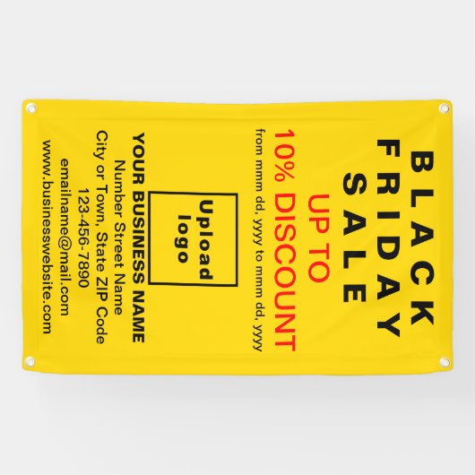 イエローバナーのブラックフライデーセール 横断幕 (横)