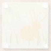 イエローバニーとグリーングラスby Chariklia Zarris ガラスコースター (裏面)