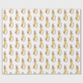 イエローバニーの水の色ベビーシャワー ラッピングペーパー (フラット)