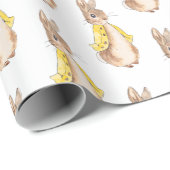 イエローバニーの水の色ベビーシャワー ラッピングペーパー (ロールコーナー)