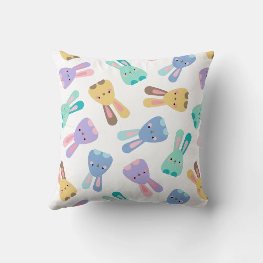 イエローバニー&フラワーズかわいらし誕生統計 クッション (裏面)