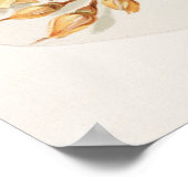 イエローバラに囲まれた女性のポートレート ポスター (角)