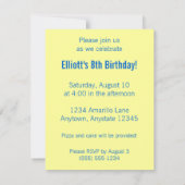 イエローバルーンブルースカイバースデーパーティ招待状 招待状 (裏面)