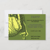 イエローバレーボール誕生日 招待状 (正面)