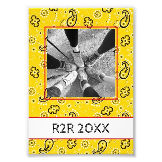 イエローバンダナアドベンチャーフォトおもしろい フォトプリント            (正面)