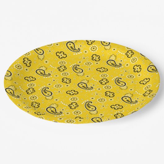 イエローバンダナカウボーイ素朴アドベモダンント ペーパープレート (アングル)