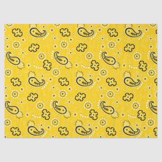 イエローバンダナパターモダンンカウボーイおもしろい 薄葉紙 (正面)