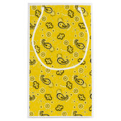 イエローバンダナモダンカウボーイウェスタンアウトドアおもしろい スモールペーパーバッグ (裏面)