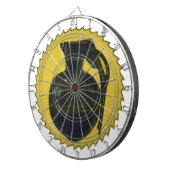 イエローバーストに緑の手榴弾 ダーツボード (正面右)