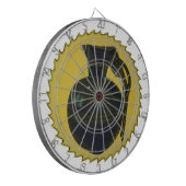 イエローバーストに緑の手榴弾 ダーツボード (正面左)