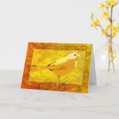 イエローバードカナリアのグリーティングカード カード (黄色い花)