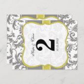 イエローバードダマスクとグレーヴィンテージ ポストカード (正面/裏面)