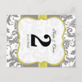 イエローバードダマスクとグレーヴィンテージ ポストカード (裏面)