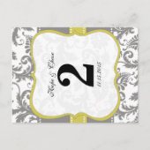 イエローバードダマスクとグレーヴィンテージ ポストカード (正面)