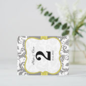 イエローバードダマスクとグレーヴィンテージ ポストカード (スタンド正面)