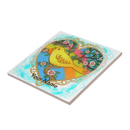 イエローバードハート タイル (側面)