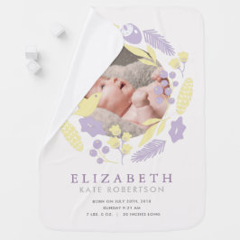 イエローバードベリーリース統計フォトベビーブランケット ベビー ブランケット