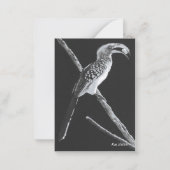 イエローバードホルンビル、カラハリ動物ブックマーク ノートカード (裏面)