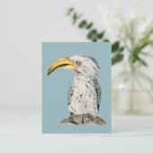 イエローバードホーンビルの水の色絵画の ポストカード (スタンド正面)