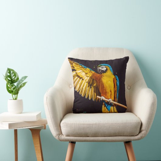 イエローバードワイルドライフかわいらしマコー クッション (椅子)