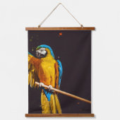 イエローバードワイルドライフかわいらしマコー 吊り下げ型タペストリー (正面2)