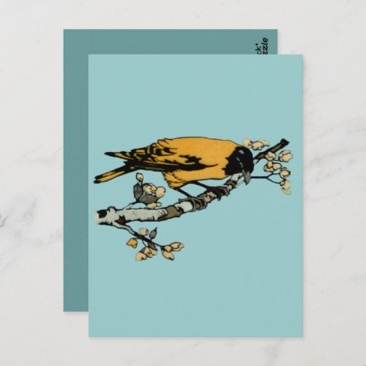 イエローバードヴィンテージイラストレーションの精緻化 ポストカード (正面/裏面)