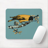 イエローバードヴィンテージイラストレーションの精緻化 マウスパッド (マウス)