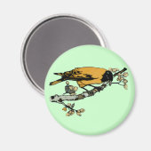 イエローバードヴィンテージイラストレーションの精緻化 マグネット (正面/裏面)