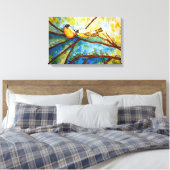 イエローバード水彩プリントキャンバス20x13 キャンバスプリント (インサイチュ (寝室))