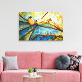 イエローバード水彩プリントキャンバス20x13 キャンバスプリント (インサイチュ (リビング))