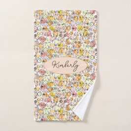 イエローパステルウーマン ハンドタオル