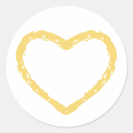 イエローパステルハートシャルボードキッドドロウニング ラウンドシール