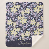 イエローパステルフラワーズウィズインつる植物 シェルパブランケット (正面)