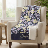 イエローパステルフラワーズウィズインつる植物 シェルパブランケット