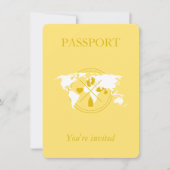 イエローパスポート トラベル ボーイ ベビーシャワー ワールドマップ I 招待状 (正面)