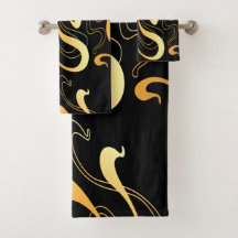 イエローパターンバスタオルセット