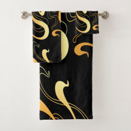 イエローパターンバスタオルセット バスタオルセット