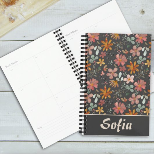 イエローパターン植物性緑の名前グレープランナー プランナー手帳