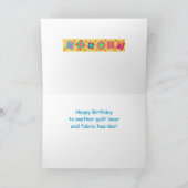 イエローパッチワークキルトアートハッピーバースデー カード (内部)