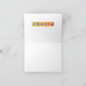 イエローパッチワークキルトアートモノグラムノートカード ノートカード (内部)